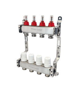 PRO AQUA Коллекторный блок с расходомерами без воздухоотводчика и слива