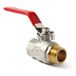 Кран шаровой латунный, ручка-рычаг, Н-В