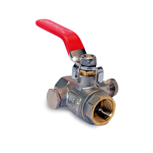 Кран латунный шаровой с дренажом и воздухоотводчиком, ручка-рычаг, ВР/ВР для систем водоснабжения PRO AQUA