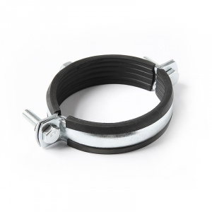 Хомут для крепления труб тяжелой нагрузки (с резиновым уплотнением)