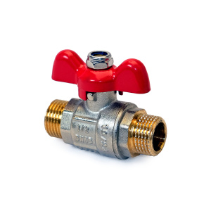 Кран латунный шаровой, ручка-бабочка, НР/НР для систем водоснабжения PRO AQUA
