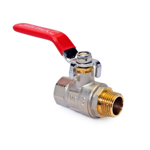 Кран шаровой латунный, ручка-рычаг, Н-В