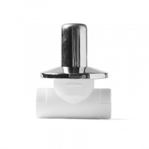 PP-R Клапан (вентиль) с хромированной рукояткой Белый