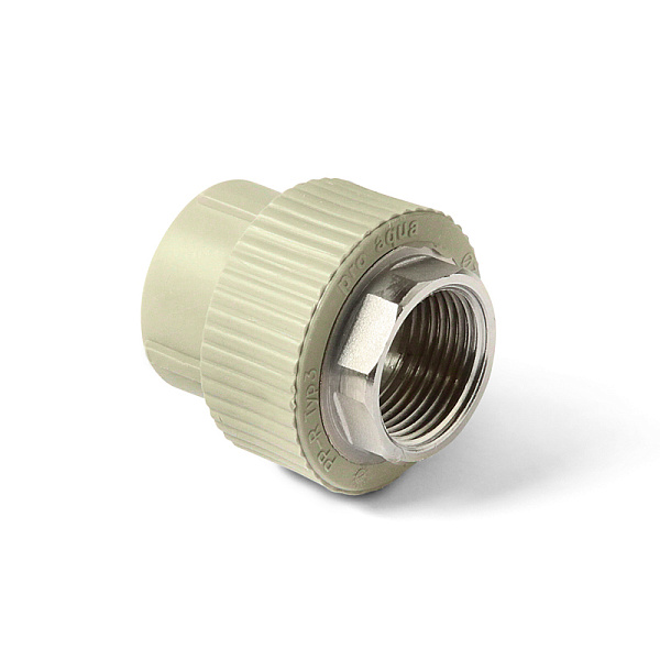 PP-R Муфта комбинированная под ключ ВР Белая