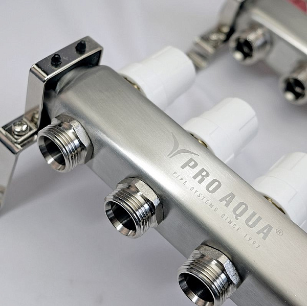 PRO AQUA Коллекторный блок с расходомерами без воздухоотводчика и слива