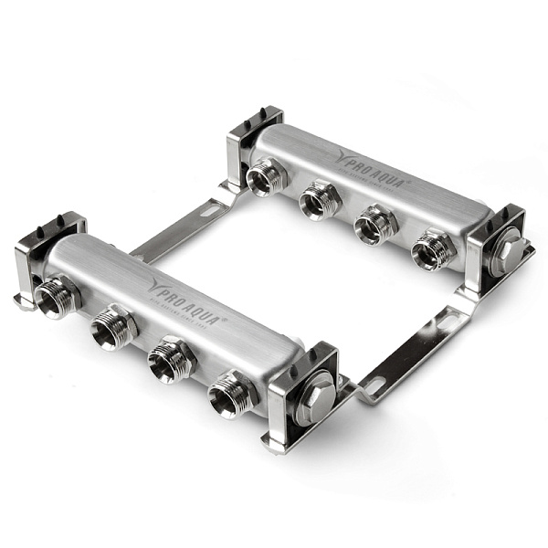 PRO AQUA Коллекторный блок без запорных клапанов с воздухоотводчиками