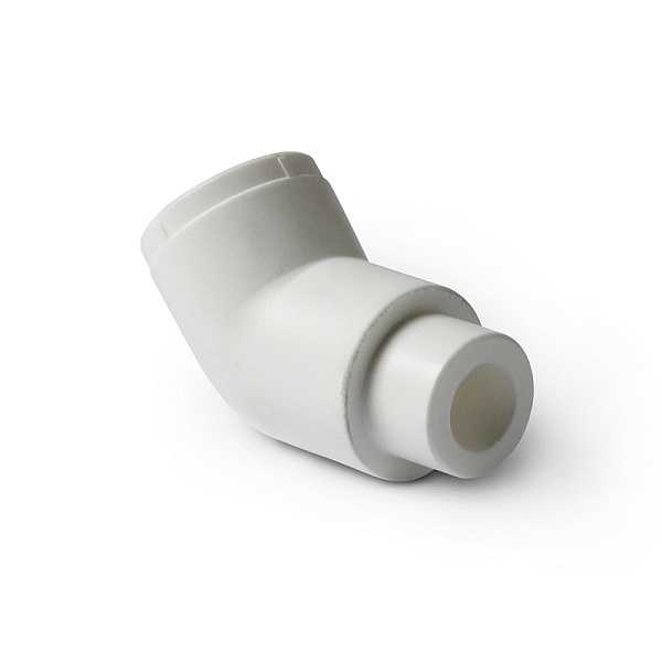PP-R Угольник 45 градусов переходной Н-В Белый