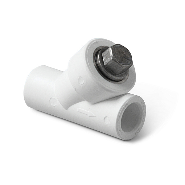 PP-R Фильтр сетчатый В-В Белый