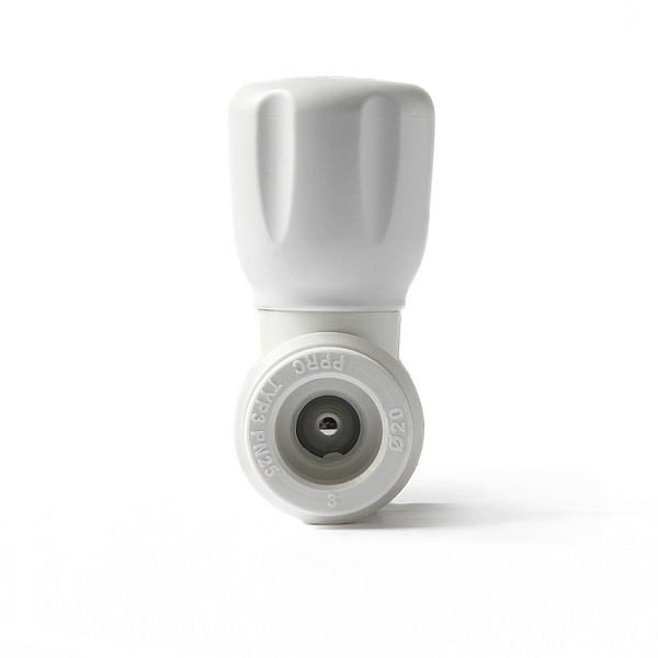 PP-R Шаровой кран для радиатора прямой Белый