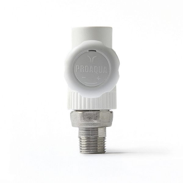 PP-R Шаровой кран для радиатора прямой Белый