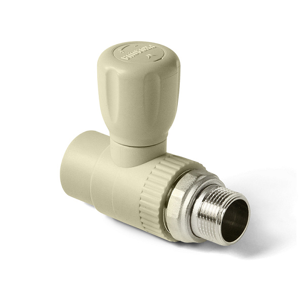 PP-R Шаровой кран для радиатора прямой Белый