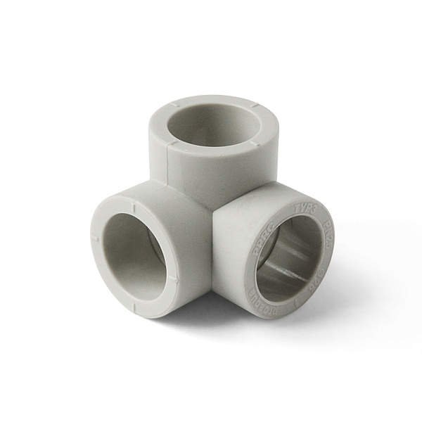 PP-R Тройник двухплоскостной Белый