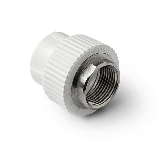 PP-R Муфта комбинированная под ключ ВР Белая