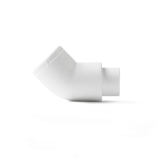 PP-R Угольник 45 градусов переходной Н-В Белый