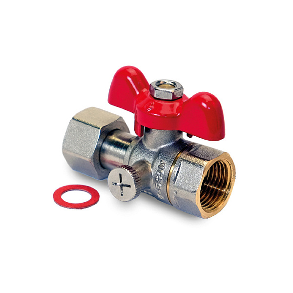 Арматура из латуни11 (1) Кран шаровой для подключения манометра, ручка-бабочка, В-В