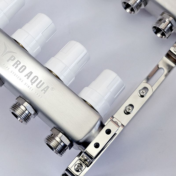 PRO AQUA Коллекторный блок с расходомерами без воздухоотводчика и слива
