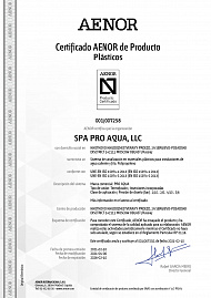 Сертификат AENOR (Asociación Española de Normalización y Certificación) на полипропиленовые системы PRO AQUA на испанском языке